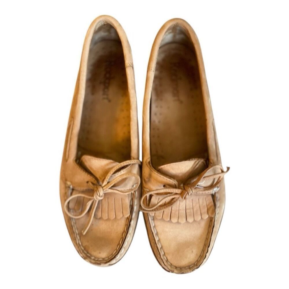 Women’s Rockport Leather Boat Shoe Slip Ons Size 8